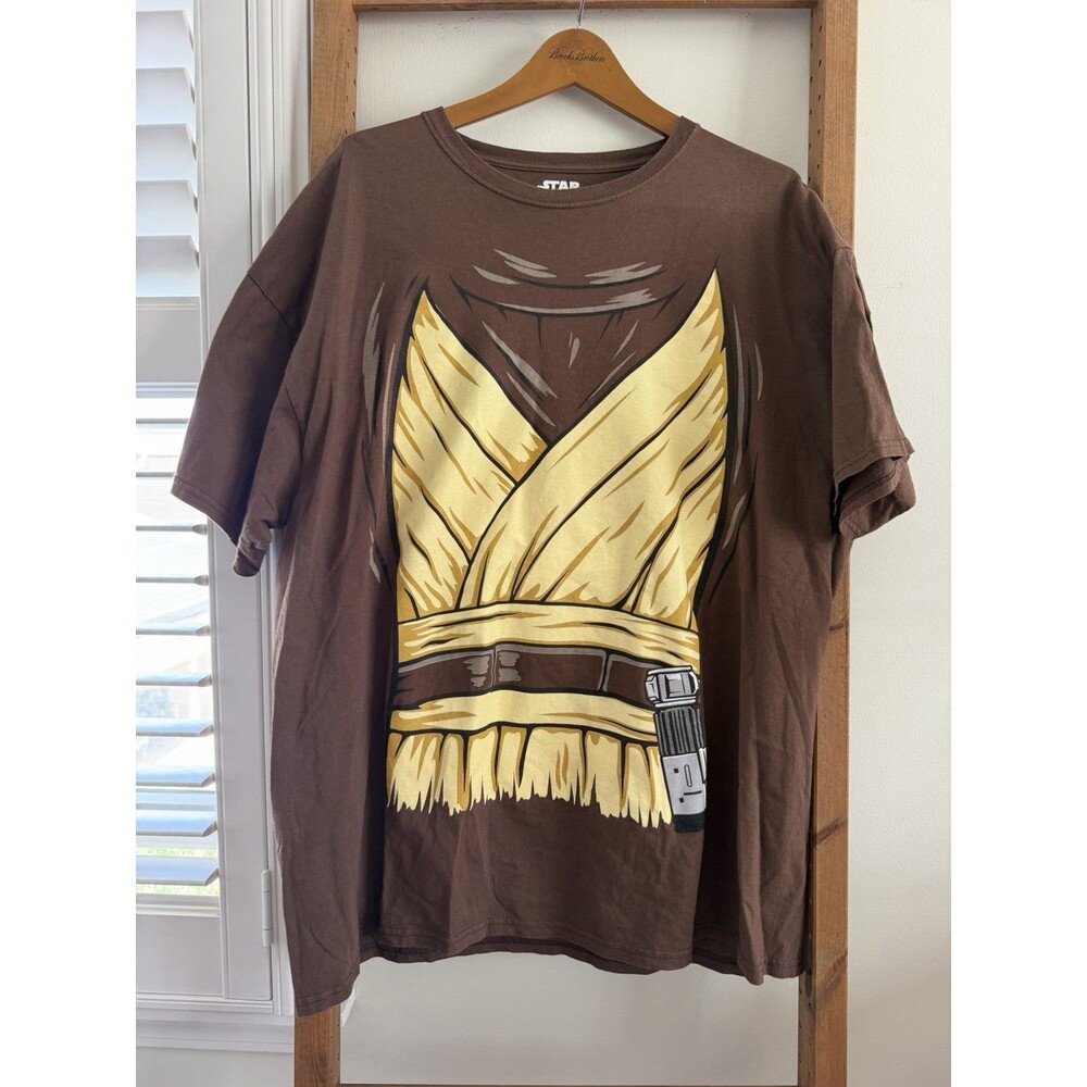 Star Wars Obi-Wan Costume Graphic T-Shirt Brown Men’s 2X  Mad Engine A New Hope